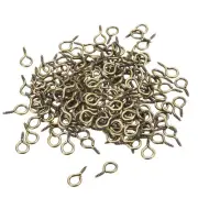 200Pcs Small Screw Eye Hooks Mini Eyelets Screws, 6.5x13x1.2mm, Bronze Tone