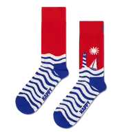 Red Sail Away Crew Sock Red, White, Blue