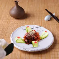 在飛比找ETMall東森購物網優惠-圓形小菜碟料理陶瓷平盤日式餐具