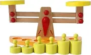 Kisangel 2-in-1 Boys and Girls Learning Toy Wooden Balance Scale for Early Education Develop Math Skills
