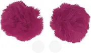 X AUTOHAUX Motorcycle Helmet Accessories Decoration Round Bear Ears for Motorcycle Bicycle Skiing Helmets Rose Red Plush Sticker 1 Set