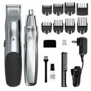 Wahl Groomsman Rechargeable Beard Trimmer Kit for Mustaches, Nose Hair