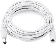 Extension Cord Solar Camera 5M DC12V Power Extension Cable 2.1 * 5.5mm Sloar Panels Connector Power Cord for CCTV Security Camera LED Strip Extension Cord (Size : 5M White)
