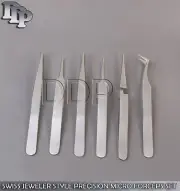 6 PCS SWISS JEWELER STYLE PRECISION MICRO FORCEPS TWEEZERS SET