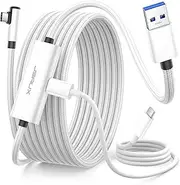 JSAUX Link Cable 5M with 10W Charging Compatible for Meta Quest 3S/Quest3/2/Pro Accessories【 Charging While Playing】 USB 3.0 High Speed Data Compatible for Oculus 3S/3/2/Pro, Pico 4, PC VR