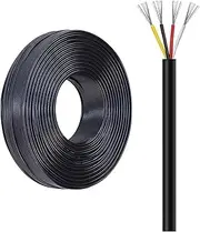 4-Conductor 16AWG-28AWG Multi-core Cable Tinned Copper Core PVC Cable UL Approved for Outdoor Lighting Car Batteries Solar Panels(200ft,24AWG-4C)