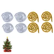 8Pcs Christmas Tinsel Garland Shiny Hanging Twist Garland for Christmas Tree Wedding Party Decorations-Silver and Gold
