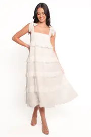 [PUP8] Harriette Midi Dress - White XS White
