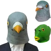 Pigeon Head Mask Halloween Costume Creepy Theater Prop Latex Party Toys Animal