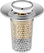 Pop Up Sink Drain Strainer, Kitchen Bouncing Filter for Sink, Multifunctional Odorproof Pop Up Core Drain Filter for Laundry Shower Kitchen