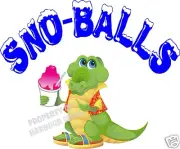 Sno-Balls Decal 14" Shaved Ice Snow Cones Concession Trailer Cart Vinyl Sticker
