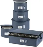 Hard Shell China Storage Containers 5-Piece Set Moving Boxes for Dinnerware, ...