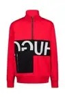 Hugo Boss Darius Logo Pullover Red Sz SMALL 1/2 Zip Mens B5