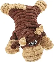 FIXOSHEE Squeaky Dog Plush Cattle Shaped Chew for Teething Relief and Teeth Cleaning for Dogs and Puppies Promotes and Reduces Destructive Chewing