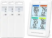 AMIR Indoor Outdoor Thermometer Hygrometer Weather Stations, Digital Hygrometer Wireless Indoor Thermometer with Backlight, Temperature Humidity Monitor Gauge with 3 Remote Sensors, 328ft Range