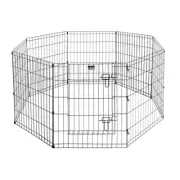 Durable Portable Pet Playpen Puppy Dog Fences Gate 8 Panels 24" Outdoor Indoor