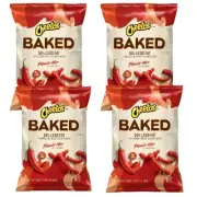 Cheetos BAKED Chips CRUNCHY FLAMIN' HOT Cheese 50% Less Fat Snacks 7.625 Oz 4 Pk