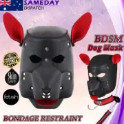 Dog Mask Collar Leash BDSM Bondage Kit Puppy Pup Play Hood Fetish Adult Sex Toy