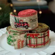 Red Christmas Ribbon Wrapping Christmas Tree Ribbon Wreath Bows DIY Fabric Swirl