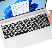 Keyboard Cover with Large Letters for HP 15.6 Laptop 15-dw 15-dy 15-ef 15-db 15-da 15-bs 15-bw 15t 15z 15-dy5033dx 15t-dw300/HP 17.3 Laptop 17-by 17-bs 17-bw 17-ca 17-by1053dx 17-by4061nr -Black