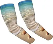 [FHEDVBN] beach starfish Arm Sleeves Compression Arm Covers for Men Women Outdoor Sun Sleeves Cooling Sports Sleeve, Black
