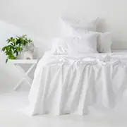 In2linen Organic Cotton 300T/C Fitted Sheet - White