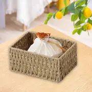 Schubladen Organizer Imitation Straw Desktop Cosmetics Storage Box Rattan Jewelry Storage Basket Storage Basket Storage Basket Storage Box Home Storag