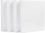 Amazon Basics 3-Ring Binder, 2.54-cm - White, 4-Pack