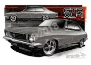 HOLDEN TORANA LJ XU1 GUN METAL A2 FRAMED PRINT (HC49L)