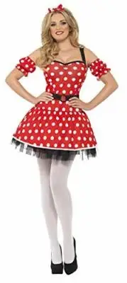 Smiffys Adult Womens Madame Mouse Costume, Dress, Arm Cuffs and Headband, Wings