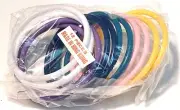 VINTAGE Set 12 Bangle Bracelet LOT Plastic STACK Hong Kong 80s 1980s IN PACKAGE