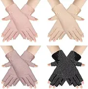 [KYEQATY] Women Sunscreen Fingerless Gloves Touch Screen Gloves Summer Sunblock Gloves for Driving Riding Fishing, Khaki