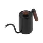 (600Ml Black) Coffee Hand-Pour Pot 304 Stainless Steel Coffee Pot Wenge