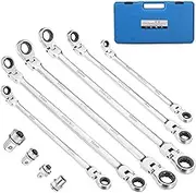 RIMKOLO 6-Piece Flex Handle Breaker Bar Set 1/4" 3/8" 1/2" Drive with 4" 5" 6" Extension Bars… (6-Piece)