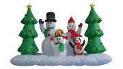 8 Foot Long Christmas Inflatable Snowman Family Penguin Trees Garden Decoration