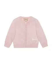 Gucci Kids Horsebit Buttoned Straight Hem Cardigan 1218M,24M light pink