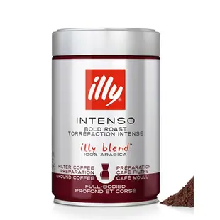 **義大利【illy】濾泡深焙咖啡粉(效期:2025.06)｜250g｜總代理公司貨｜含稅開發票