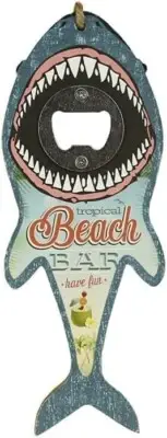 Shark Bottle Opener for Beer, Soda, and Pop Tops - Wall Mount Bartender Kitchen