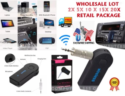 Lot 3.5mm A2DP Car AUX Bluetooth Wireless Stereo Audio Music Receiver Adapter