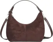 ALUSBELL Suede Tote Bags For Women Retro Suede Crossbody Shoulder Bag Crescent Satchel Hobo Bag Travel Work Purses Handbag