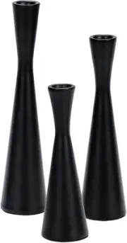 Taper Candle Holders (Set of 3) Matte Black Metal Candlesticks