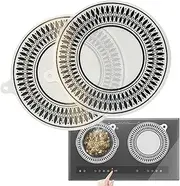 Lyfengdeam 2 Pcs Induction Cooktop Mat - Induction Hob Protector- for Induction Stove,Multifunctional Silicone Mats - Air Fryer Liners Cooktop Scratch Protector (24cm)