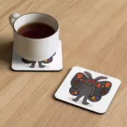 Smiling Mothman Cork-back coaster