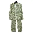 The Lazy Poet EMMA OLIVE ZEBRA Linen LONG PAJAMA SET Size Small New