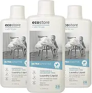 Ecostore Ultra Sensitive Laundry Liquid x3/ 1L, Formulated For Sensitive Skin, Fragrance Free, Allergy and Asthma Friendly, Dermatalogically Tested and Sensitive Choice Approved