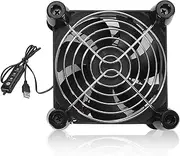 90mm PC Case Fan, Silent USB 5V Cooling Fan with Controllable Speed for Computer Game Console, USB Powered, Double Ball Bearing, Quiet Cooling, 2800RPM