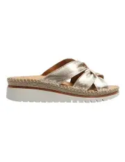 [Wide Steps] Hannah Metallic Sandals in Pewter