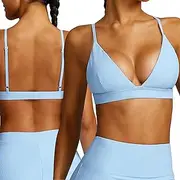 [Adigau] Yoga Bra for Women Padded Crop Tops Seamless Removable Pads Comfot Strappy Backless Bralette Tank Tops Fitness Gym Sleep Running S-XL