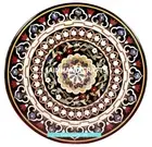 30'' black marble dining center side Coffee Table Top inlay antique malachite f3