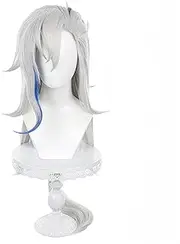 Hamish Game Genshin Impact Neuvillette Wig Neuvillette Cosplay Wig with Wig Cap Heat Resistant Hair for Festival, Holiday, Cosplay Party, Comic Exhibitions